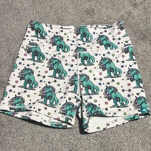 Women's Dino Unicorn Print Bike Shorts